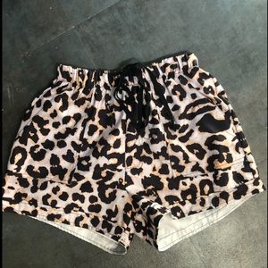 Never worn! High waisted Leopard print shorts